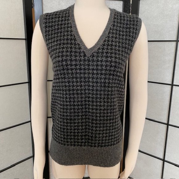 Jones New York Houndstooth Wool Vest - Vintage - Picture 1 of 16